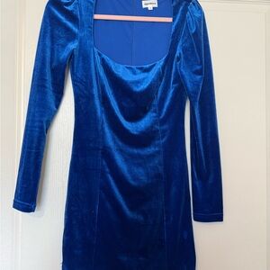 Blue velvet superdown mini dress